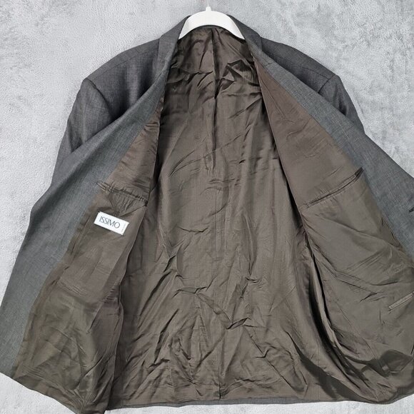 Issimo Blazer Sport Coat Mens 46 Brown Twill Lined Business Formal Made In Italy - Picture 6 of 7